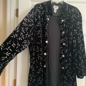 Vintage Velvet Leaf-Print Jacket